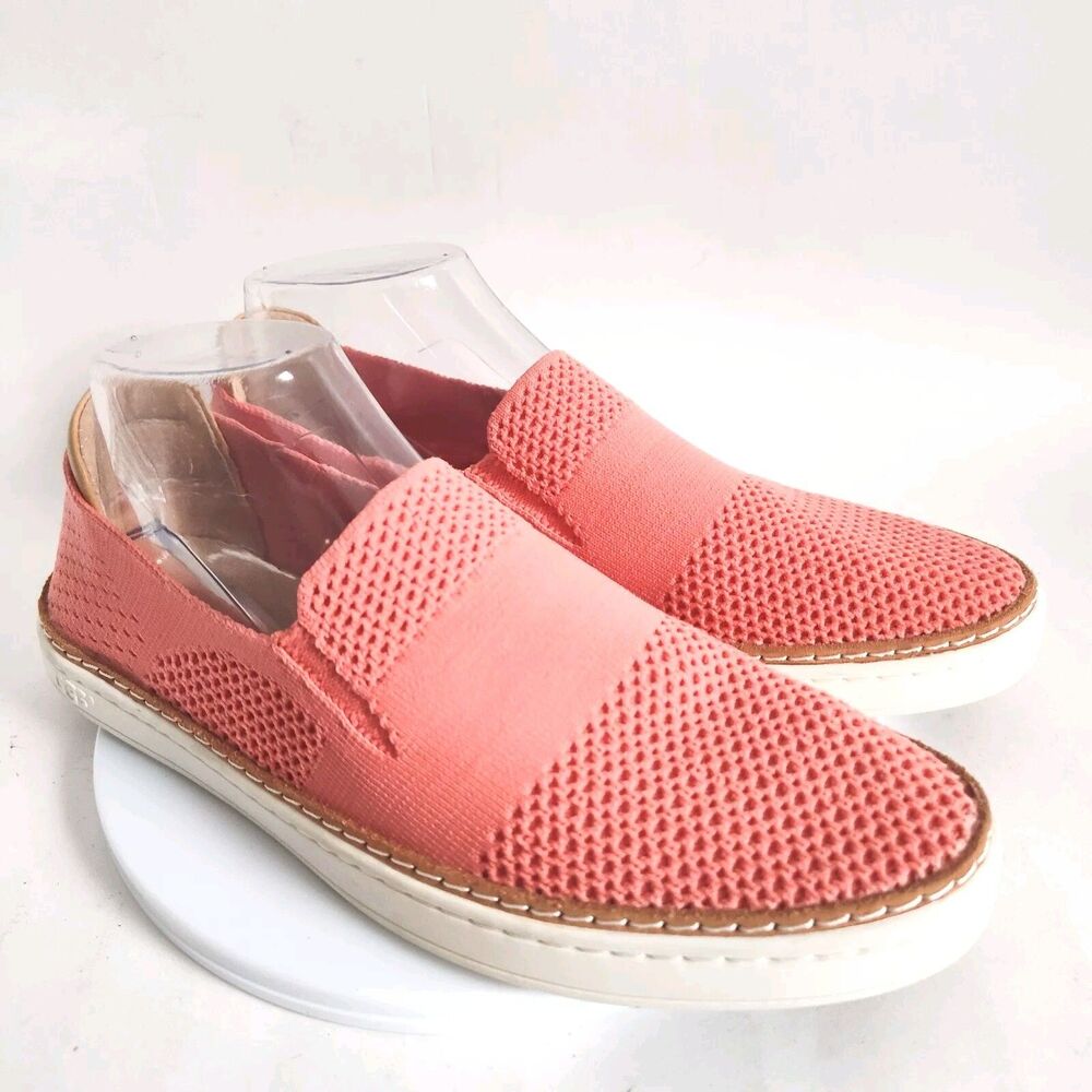 Ugg Sammy Slip On Comfort Knit Sneakers‎ Coral Women's Size 8.5 Preppy 1016750